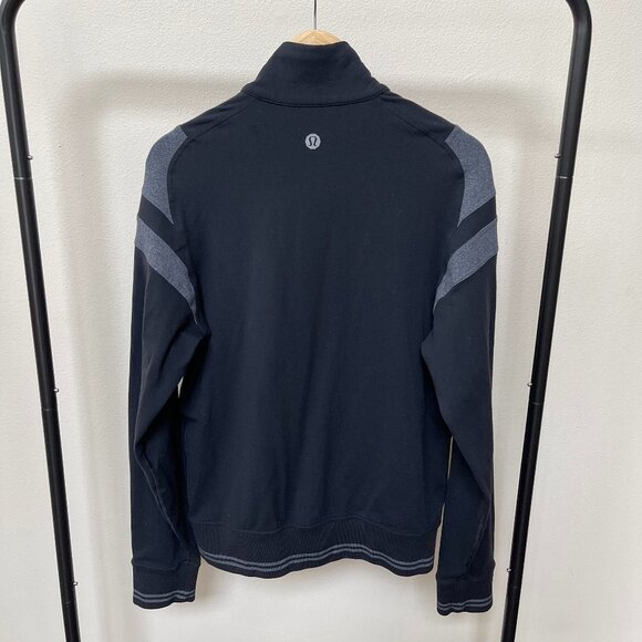 Lululemon Men's Full Zip Track Jacket, Black and Gray, Size Medium - Picture 2 of 8